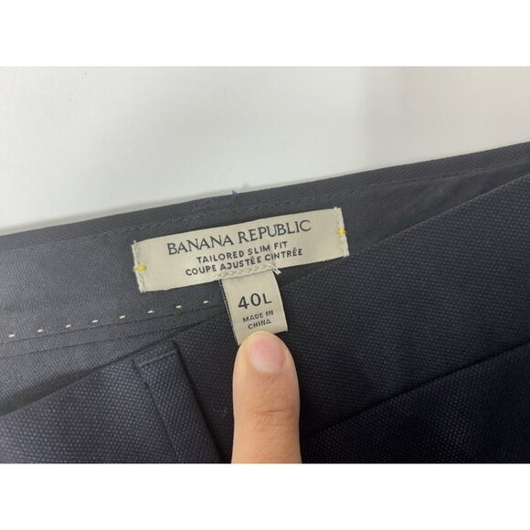 NWT - Banana Republic Tailored Slim Fit Navy Blue Mid Rise Dress Pants Size 40 L - Picture 4 of 7